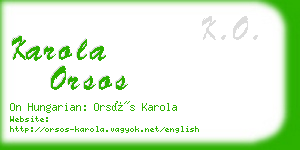 karola orsos business card